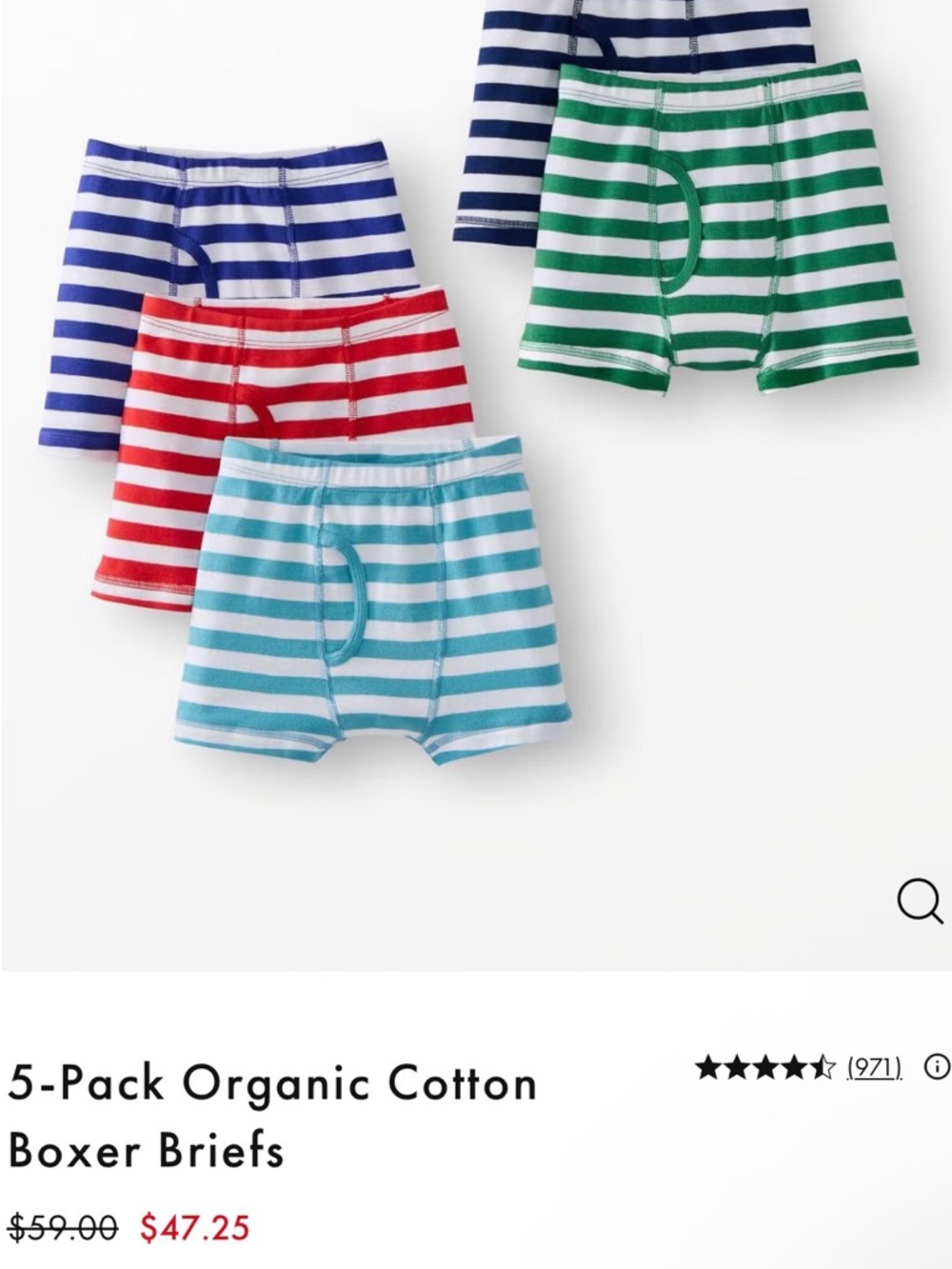 Hanna Andersson Striped Boxer Briefs - Blue, Navy, Red, Green, Light Blue